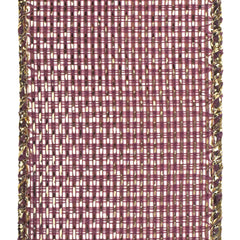 Christmas Iced Metallic Shiny Woven Wired Ribbon, 1-1/2-inch, 10-yard