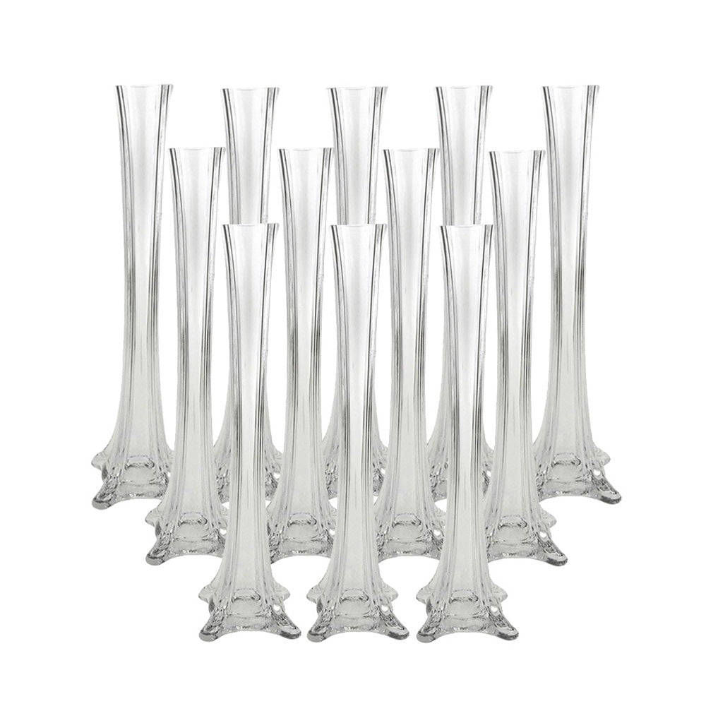 Tall Eiffel Tower Glass Vase Centerpiece, 32-inch, 12-count