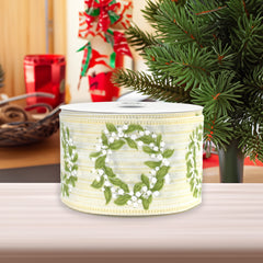 Christmas Iridescent Berry Wreaths Wired Ribbon, 10-yard