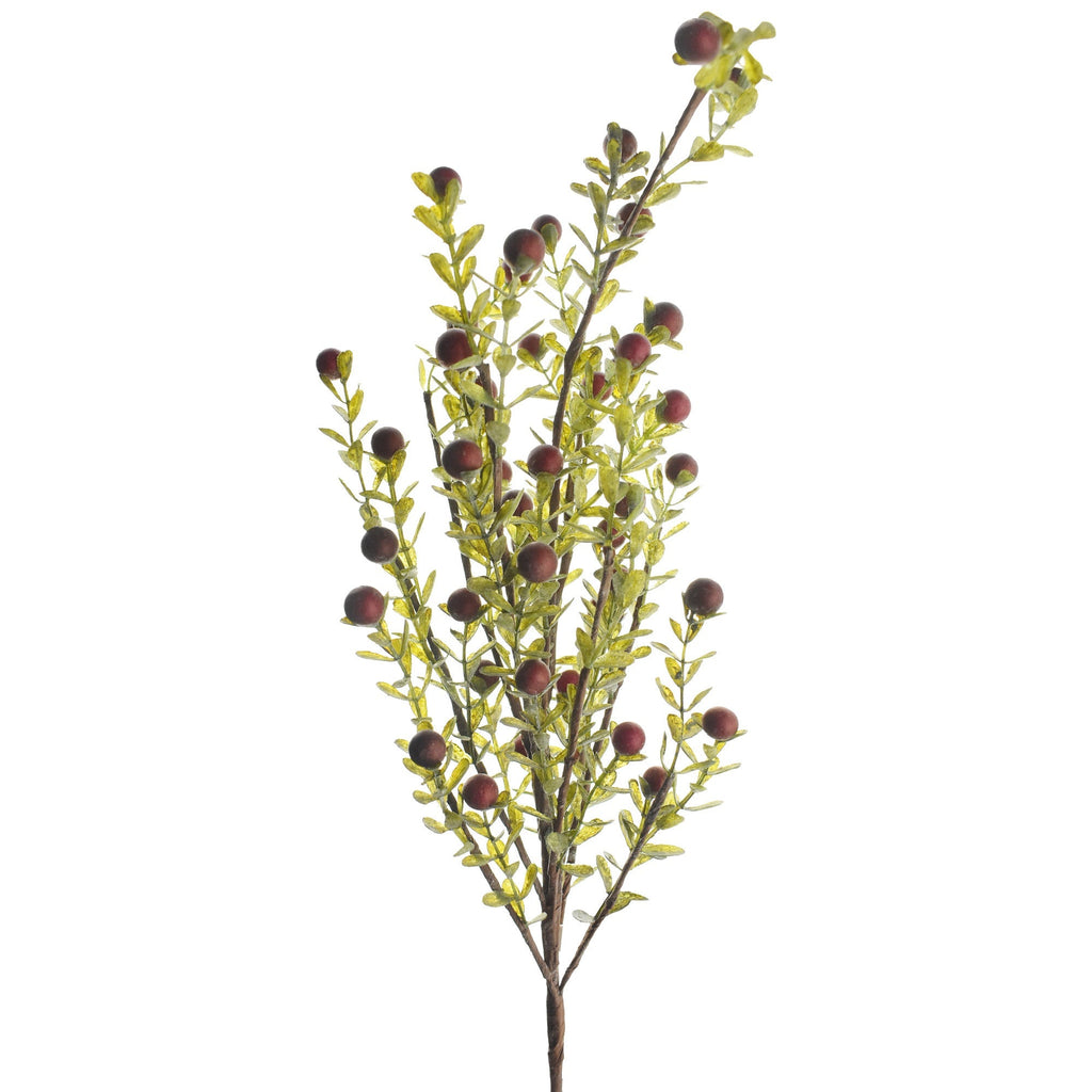 Artificial Berry Branch Stem, Red, 21-Inch