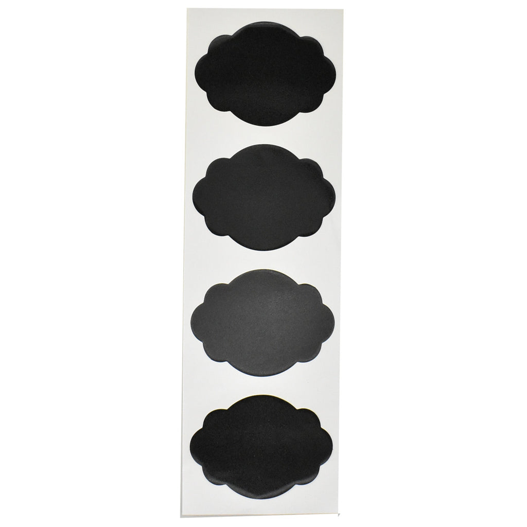 Chalkboard Cloud Label Stickers, 3-3/4-Inch x 2-1/2-Inch, 4-Count