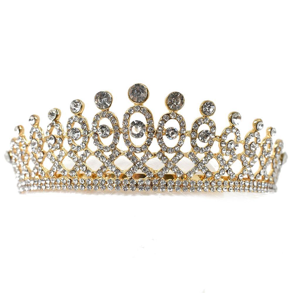 Classic Regal Pattern Jeweled Tiara, 5-Inch