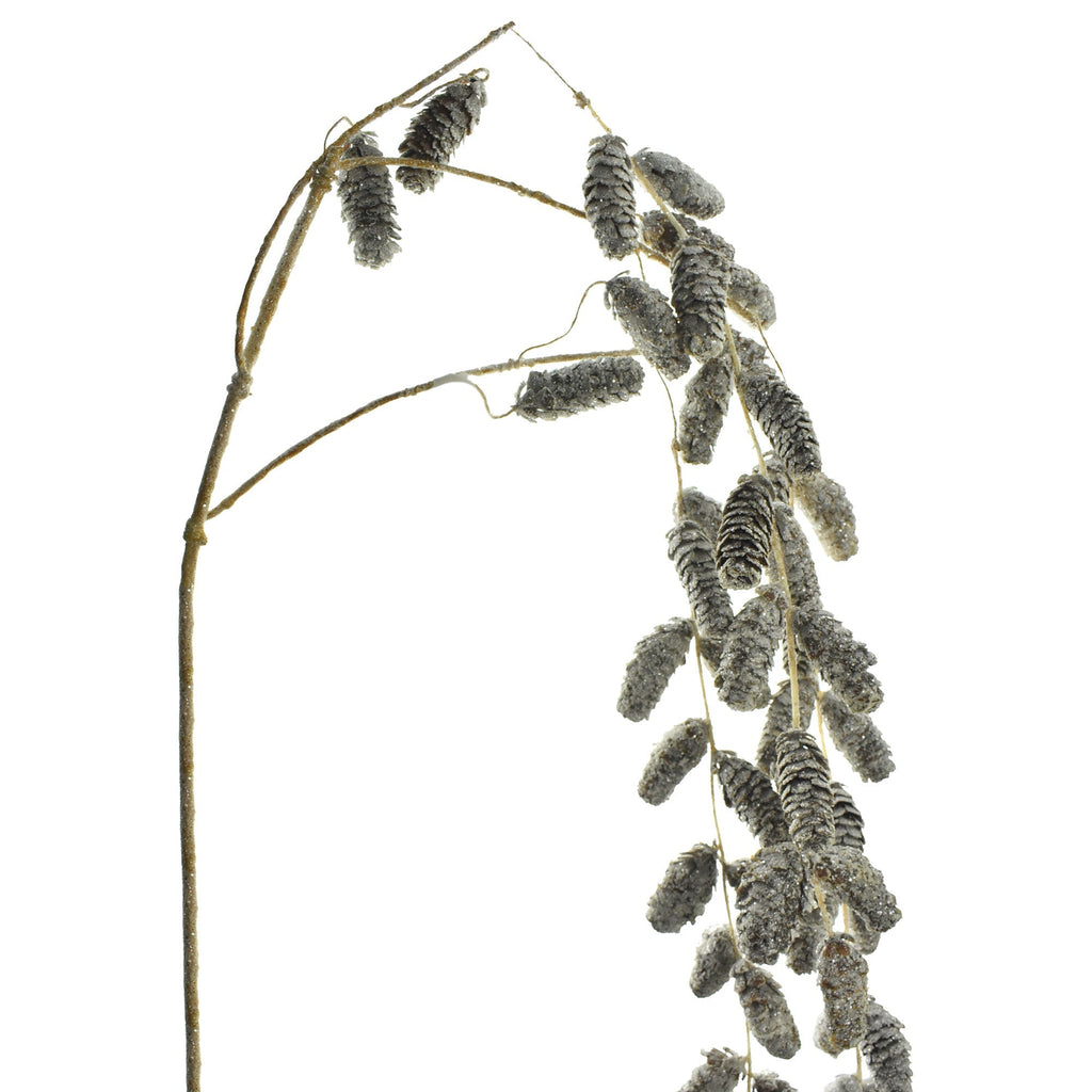Artificial Glittered Pine Cone Hanging Spray, 46-Inch