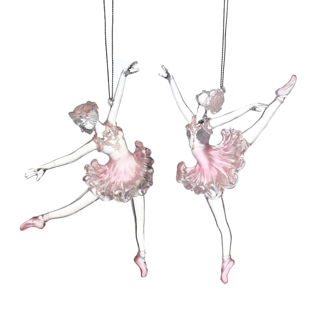 Acrylic Ballerina Dancers Ornaments, 6-Inch, 2-Piece