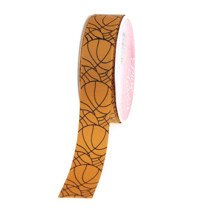 Basketball Print Sports Grosgrain Ribbon, 7/8-Inch, 5 Yards