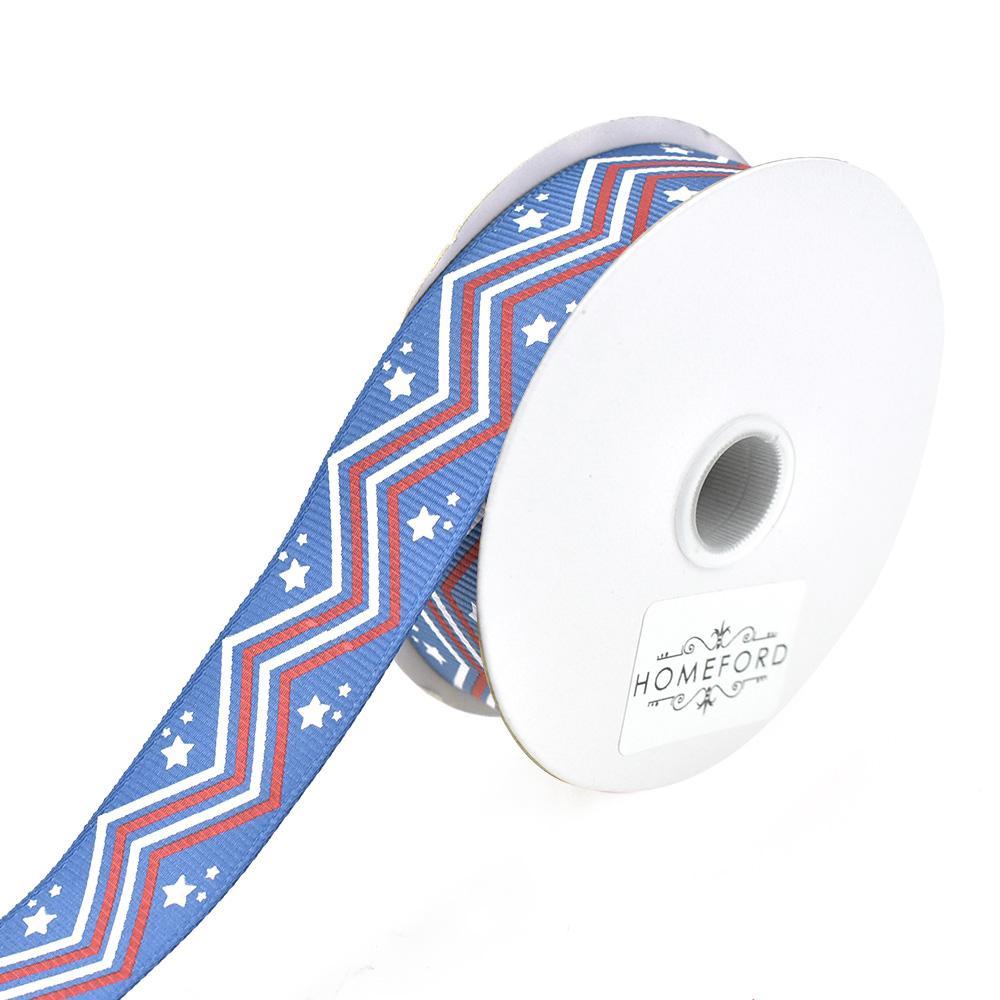 American Chevron Patriotic Ribbon, 7/8-Inch, 4-Yard