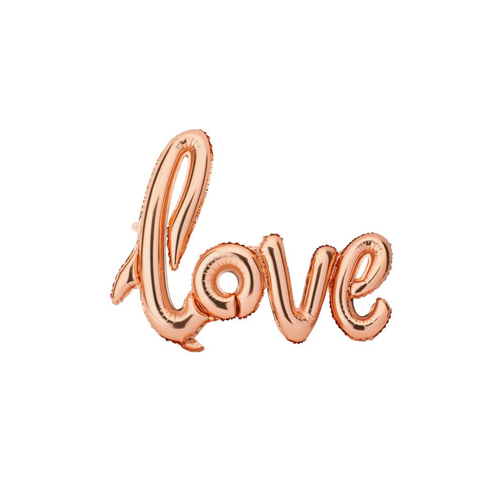 Aluminum Foil "Love" Balloon, Rose Gold, 32-Inch