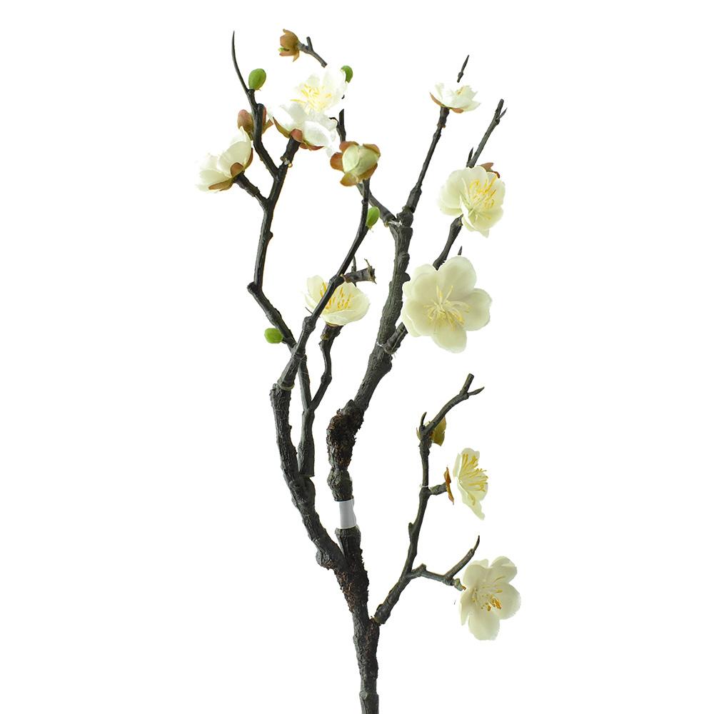 Artificial Purity Plum Blossom Spray, Cream, 19-Inch