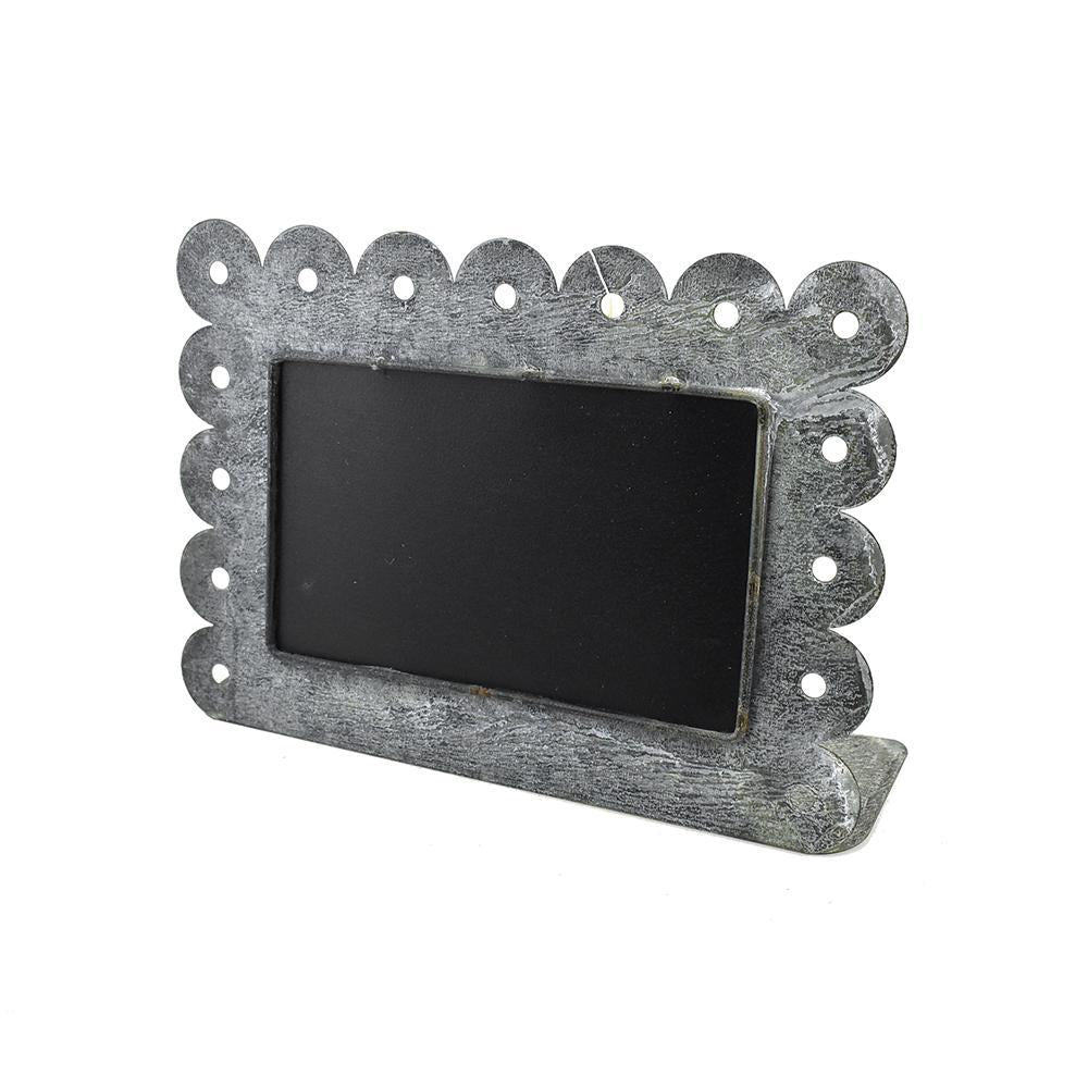 Horizontal Scallop Free Standing Chalkboard, Gray, 10-1/2-Inch