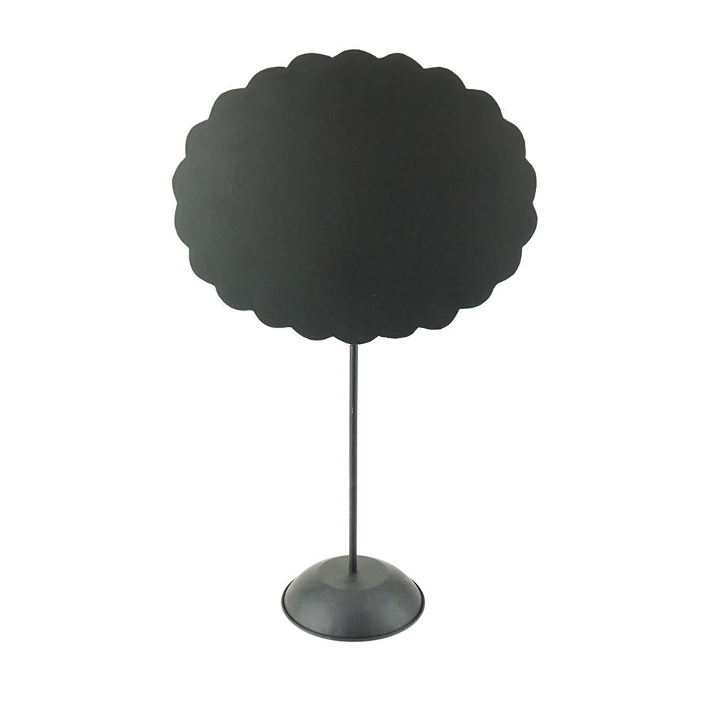 Scalloped Oval Magnetic Board with Stand, Black, 21-3/4-Inch