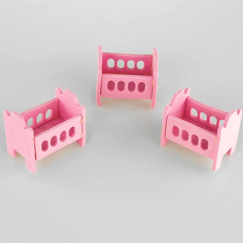 Baby Crib Foam Decor, 1-Inch, 3-Piece, Light Pink