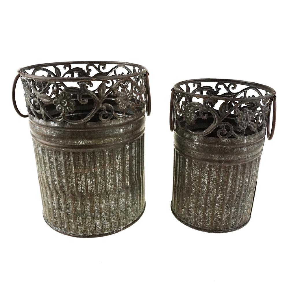 Copper Galvanized Pails, 2-Piece