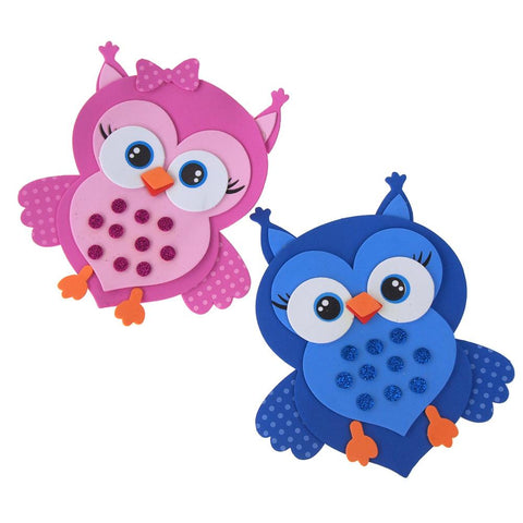 Foam Owl Animal Cutouts with Glitter, 7-1/2-Inch, 10-count