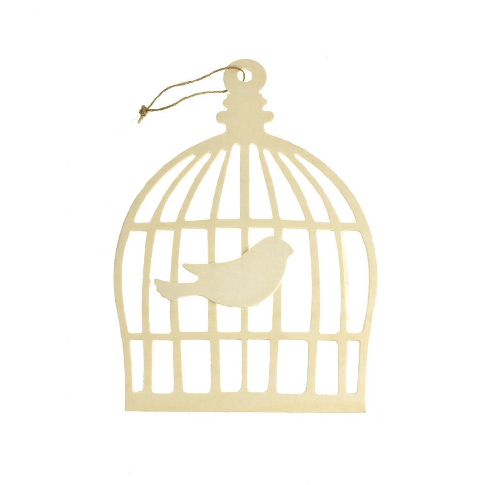 Bird Cage Chickadee Craft Wood Cut Out, 11-1/4-Inch