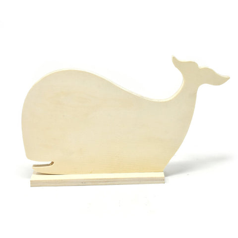 DIY Wood Craft Whale Stand, 6-1/2-Inch