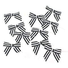 Striped Grosgrain Twist Tie Bows, 7/8-Inch, 10-Count