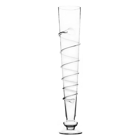 Clear Reversible Swirl Pattern Glass Floral Vase, 24-Inch, 8-Count