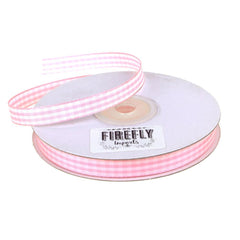 Gingham Checkered Plaid Polyester Ribbon, 3/8-inch, 25-yard
