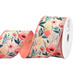Spring Dainty Flowers Deluxe Wired Ribbon, 10-yard