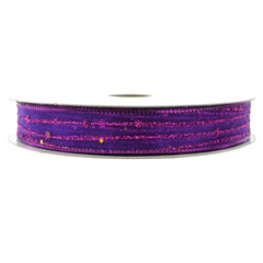Sheer Glitter Stripe Corsage Ribbon, 5/8-Inch, 50-Yard