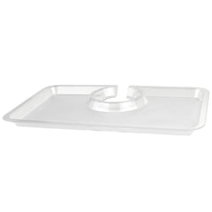 Clear Appetizer Plastic Plates Cup Holder Slot, 8-inch, 12-count
