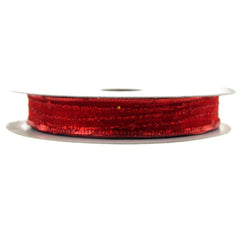 Sheer Glitter Stripe Corsage Ribbon, 5/8-Inch, 50-Yard