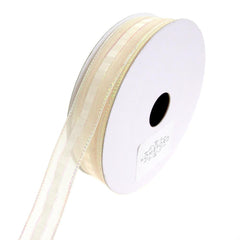 Sheer Metallic Iridescent Edge Natalia Ribbon, 5/8-Inch, 25-Yards