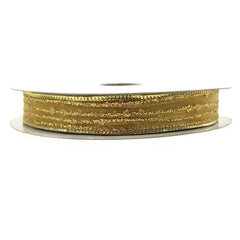 Sheer Glitter Stripe Corsage Ribbon, 5/8-Inch, 50-Yard