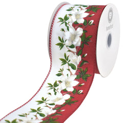 Magnolia Stripe Satin Wired Ribbon, 10-yard