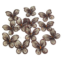 Organza Nylon Glitter Butterflies, 2-inch, 20-count
