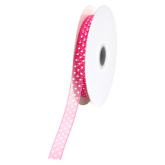 Swiss Polka Dots Sheer Organza Ribbon, 3/8-inch, 25-yard