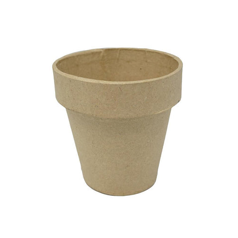 Mini Paper Mache Clay Pot, Natural, 3-1/8-Inch