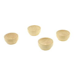 Wooden Craft Routered Base Bowl Miniatures, 1-1/8-inch, 4-count