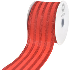 Christmas Ponche Cabana Stripes Wired Ribbon, 10-yard