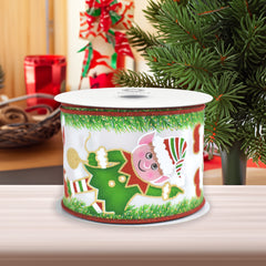 Christmas Metallic Elves Wired Ribbon, 10-yard