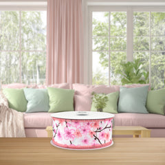 Spring Sakura Cherry Blossom Branch Wired Ribbon, 10-yard