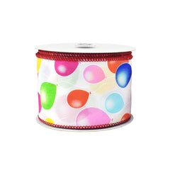 Party Balloons Celebration Wired Ribbon, 10-yard