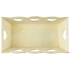 Wooden Craft Scalloped Heart Cutouts Tray Set, Assorted Sizes, 3-piece