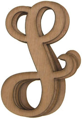 Wooden Cursive Letters, 3-inch, 6-count, Natural