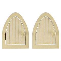 Wooden Craft Archway Fairy Doors with Hinge, 3-1/16-inch, 2-count