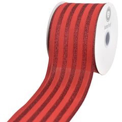 Christmas Ponche Cabana Stripes Wired Ribbon, 10-yard