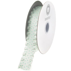 Ruffled Satin Polka Dot Ribbon, 1-1/2-inch, 25-yard