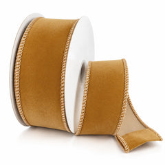 Flat Velvet Wired Ribbon, 10-yard