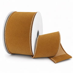 Flat Velvet Wired Ribbon, 10-yard