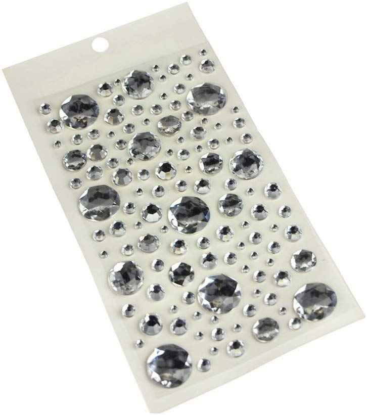 Self Adhesive Round Gemstone, Assorted, 120-count