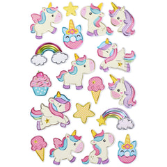 Unicorn 3D Pop Up Foil Paper Craft Stickers, 1-3/4-inch, 18-piece