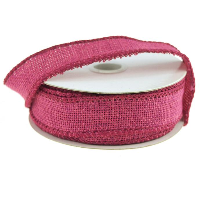 Faux Burlap Wired Edge Ribbon, 7/8-inch, 10-yard
