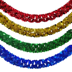 Metallic Floral Foil Garland, 6-1/4-Inch, 12-Feet