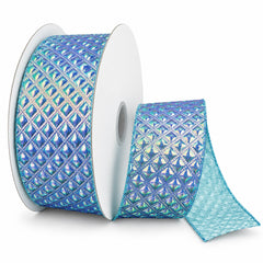 Christmas Puffy Diamonds Metallic Ribbon, 10-yard