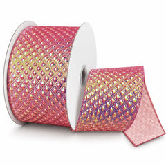 Christmas Puffy Diamonds Metallic Ribbon, 10-yard